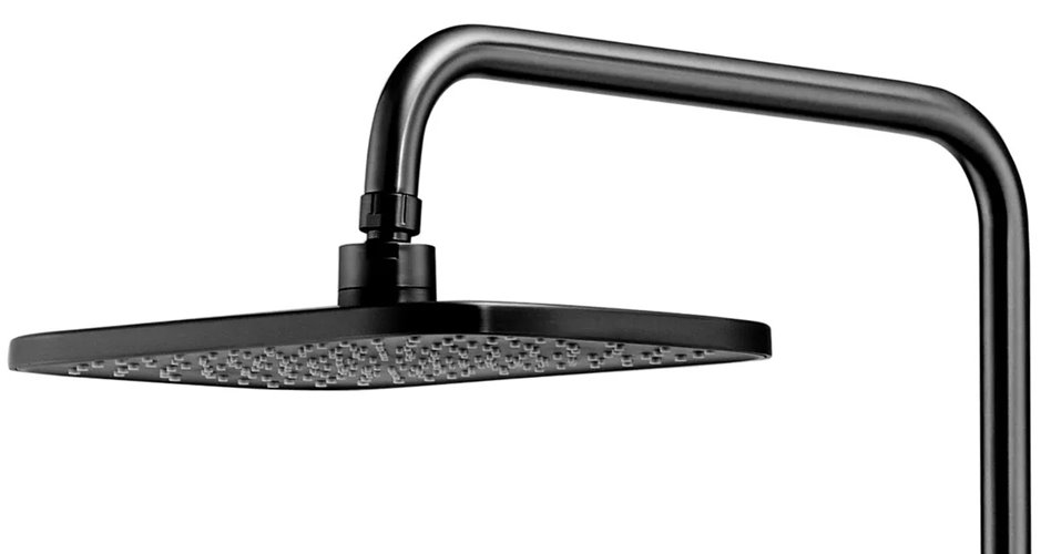 Czarny zestaw prysznicowy z wylewką i termostatem Rob Rea
