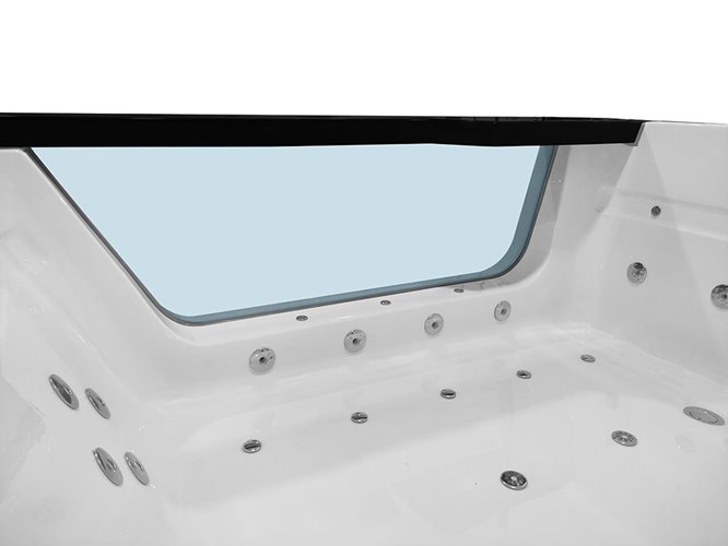 Przeszklona prostokątna wanna z hydromasażem 173x120 cm MO-1280