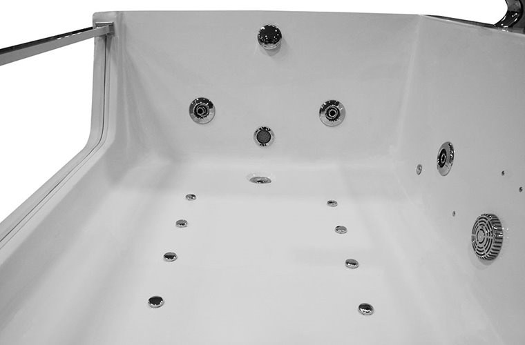 Wanna z hydromasażem przyścienna podwójna 176x121 cm MO-0056
