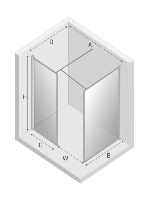 Czarna kabina prysznicowa 130x120 cm EXK-0288 New Modus Black New Trendy