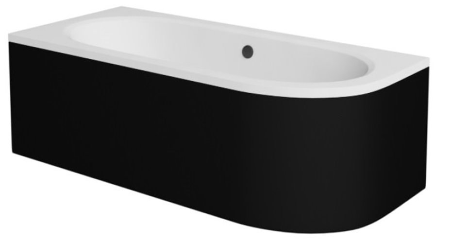 Czarna obudowa do wanny Avita Besco 150 cm Lewa