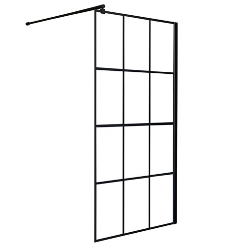 Ścianka prysznicowa 100 cm czarne szprosy BK251T10A6 Nero powłoka Clean Glass