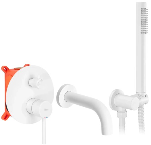 Biały zestaw wannowy podtynkowy Lungo Rea