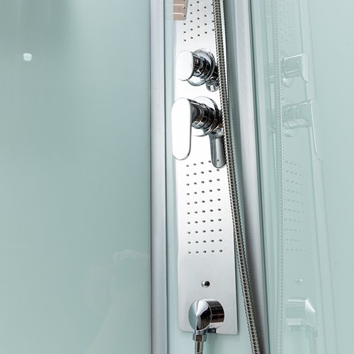 Kabina prysznicowa półokrągła zabudowana profil stal szczotkowana 80x80 Puerto zdjęcie 23