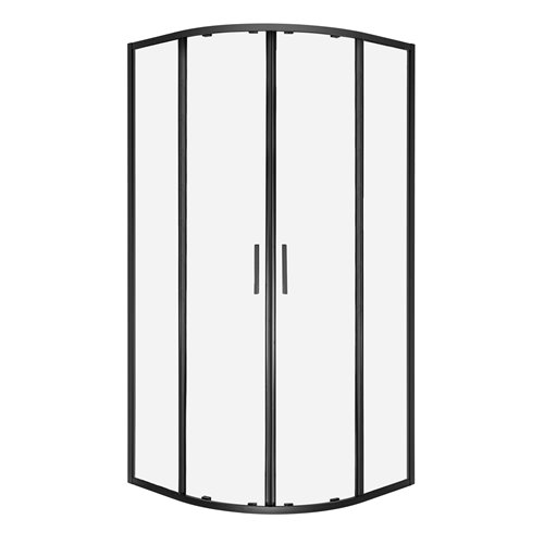 Czarna kabina prysznicowa półokrągła 80x80 RS Solid Kerra