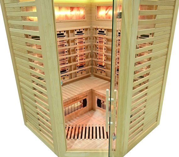 Sauna na podczerwień kamień solny + turmaliny 150X150X190CM MO-RL3CST Infrared Mazur