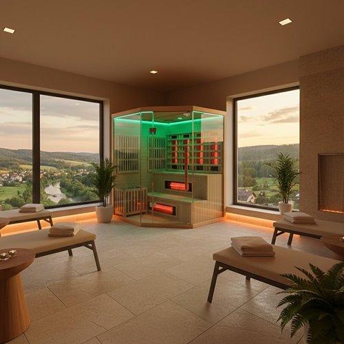 Sauna Combo na podczerwień + fińska 5-osobowa 150x150 cm Moss1 6KW