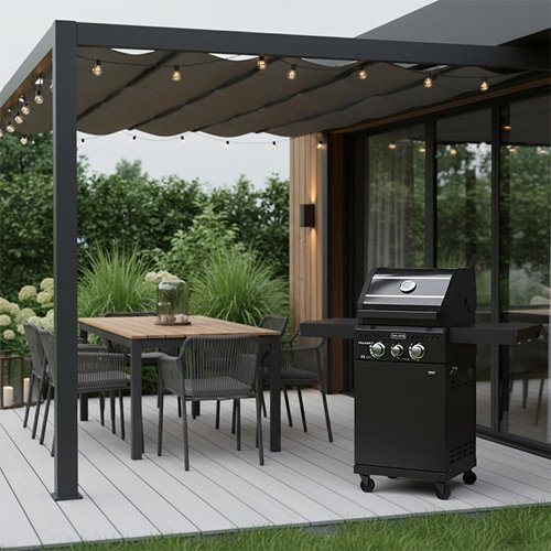 Grill gazowy ZEUS-A kolor czarny ruszt żeliwny moc 8,5 kW + pokrowiec + palnik boczny zdjęcie 5