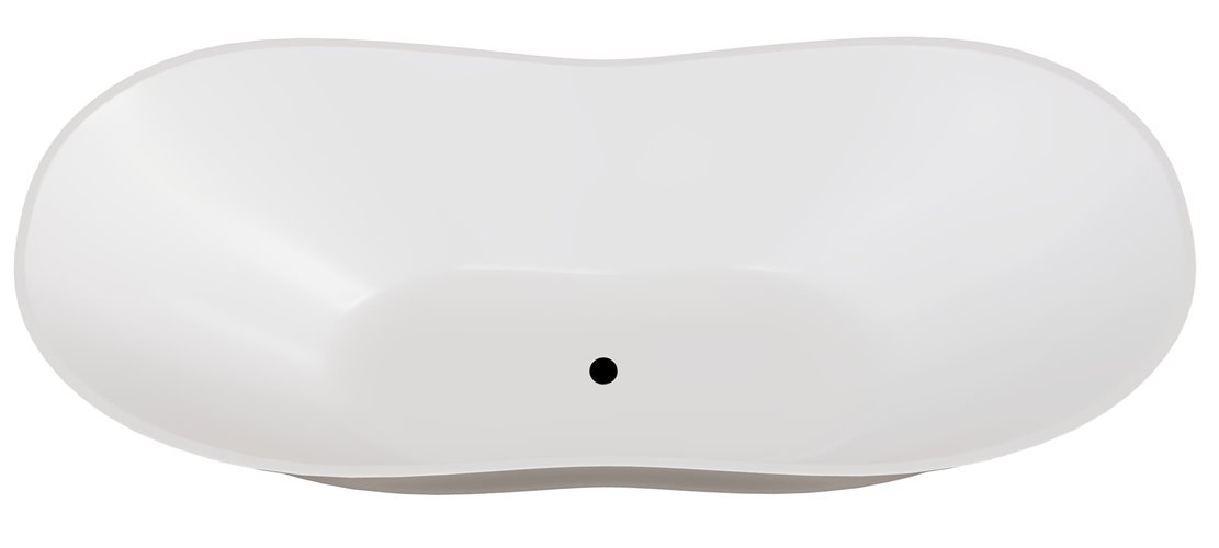 Wanna z konglomeratu czarno-biała 170 cm + klik-klak czarny Viya B&W Besco WMD-170-VWB