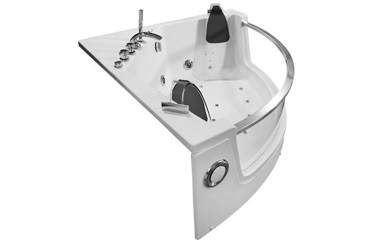 Wanna z hydromasażem przeszklona narożna 141x141 cm MO-0053B