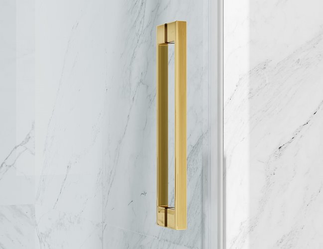 Kabina prysznicowa narożna 150x80 cm szkło 8mm przeźroczyste profile złoty połysk Swiss Liniger