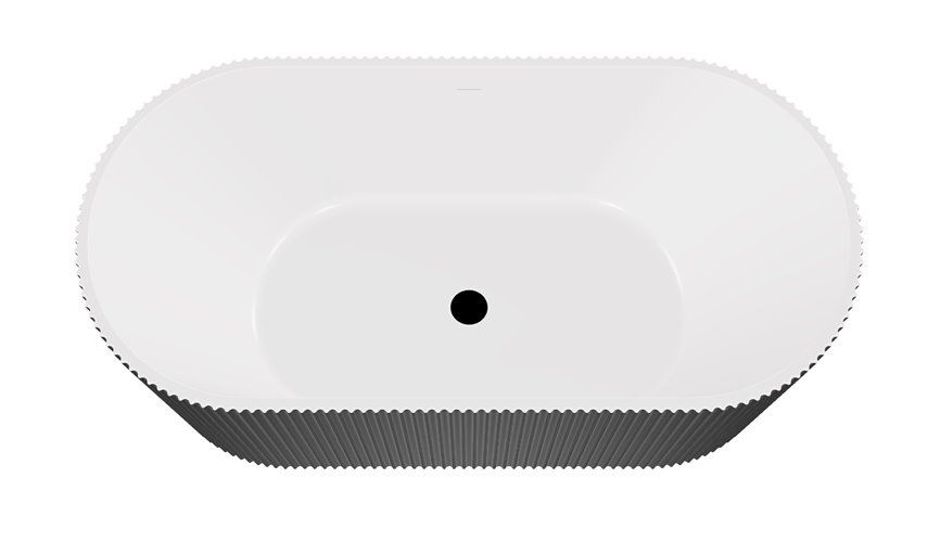 Giuliana B&W Besco czarno-biała wanna wolnostojąca 170 cm syfon czarny WASB-170-GCZ