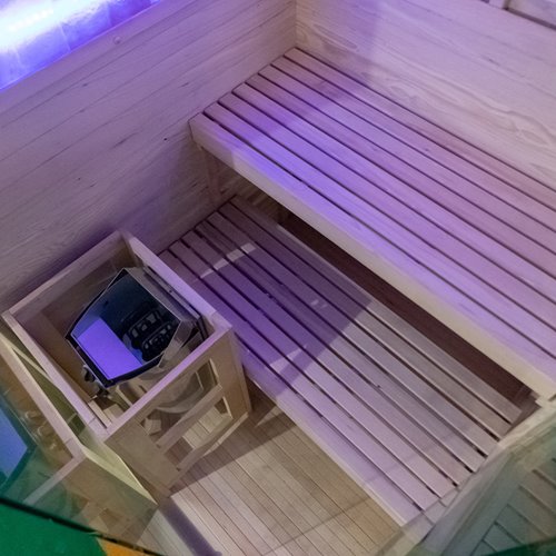 Sauna fińska pięciokątna 2 osobowa wysokotemperaturowa 3,5KW Harvia 120x120 cm Lark2