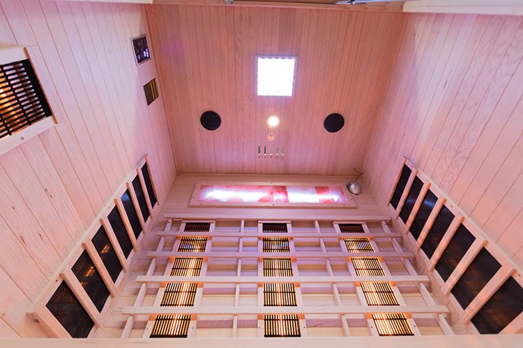 Sauna na podczerwień trzyosobowa panele sól himalajska 150X120X190CM MO-EA3R Infrared Mazur