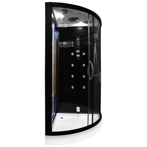 Sauno kabina prysznicowa czarna 180x110 cm MO-1751B LEWA TRIO