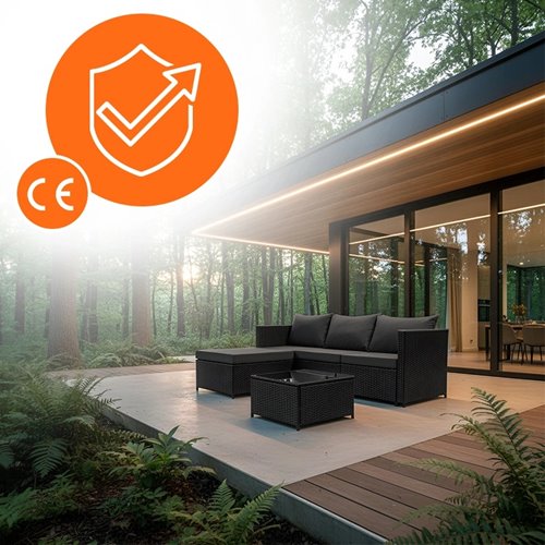 Meble ogrodowe technorattan sofa, stół, dostawka zestaw Volta zdjęcie 4
