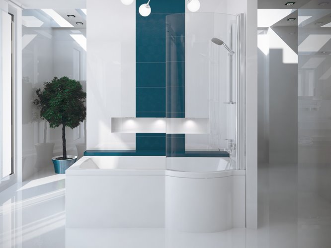 Wanno-Kabina z parawanem 160 cm Prawa Inspiro Besco