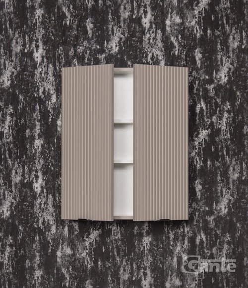 Szafka łazienkowa z lamelami wisząca 60x72 Victa Lamello fume mat