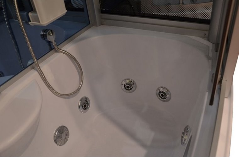 Prostokątna kabino wanna z hydromasażem + sauna 145x85 cm MO-09944AS