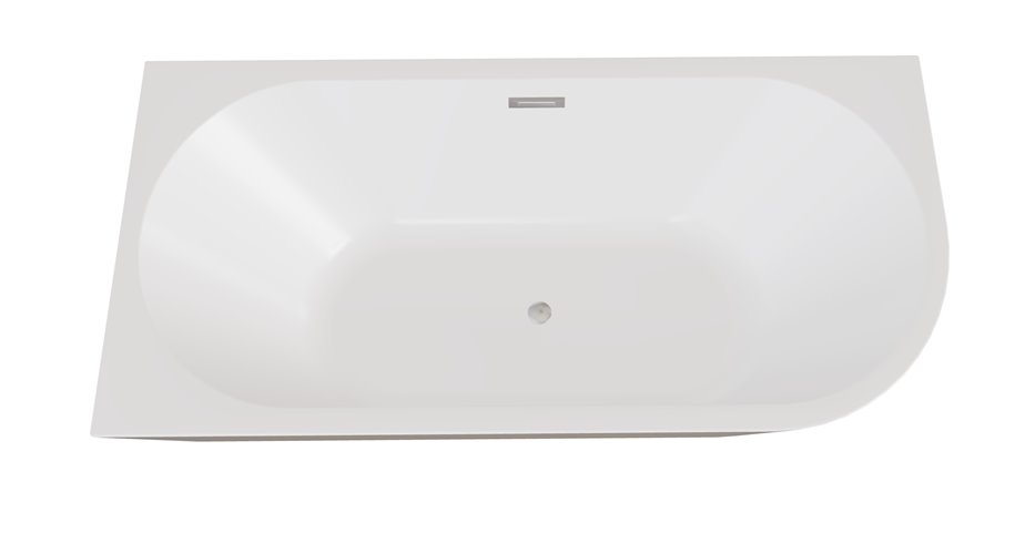 Wanna przyścienna czarno-biała narożna lewa syfon z przelewem chrom 150 cm Zoya B&W Besco WAS-150ZBL