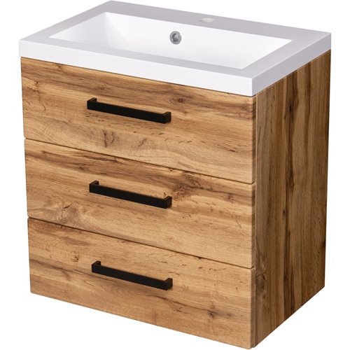 Szafka wisząca z umywalką 60 cm kolor dąb naturalny 39/3 seria Fokus Loft Gante