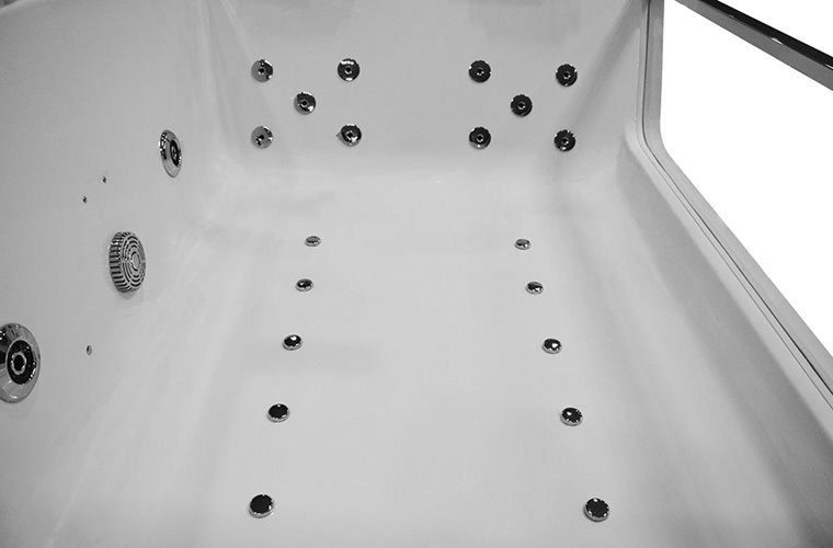 Wanna z hydromasażem przyścienna podwójna 176x121 cm MO-0056