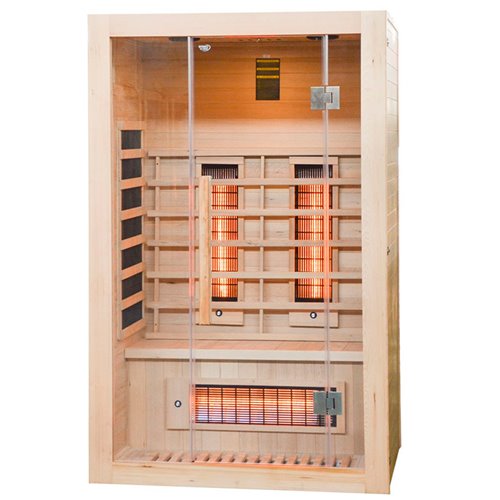 Sauna na podczerwień 3-osobowa 120x105 cm grzejniki kwarcowe i karbonowe Alta2 Infrared