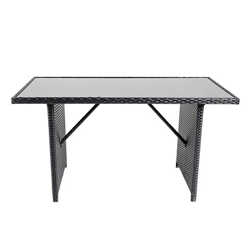 Zestaw mebli ogrodowych z technorattanu narożnik, stół, pufy Toledo Czarny