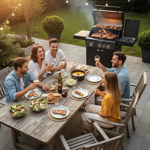 Grill gazowy ZEUS-B kolor czarny ruszt żeliwny moc 11,5 kW + pokrowiec + palnik boczny zdjęcie 14