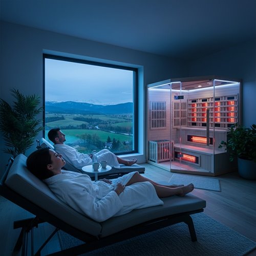 Sauna Combo na podczerwień + fińska 5-osobowa 150x150 cm Moss1 6KW