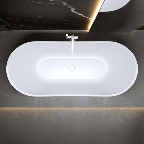 Wanna wolnostojąca biała przelew oraz korek biały 150 cm Rica Hydrosan