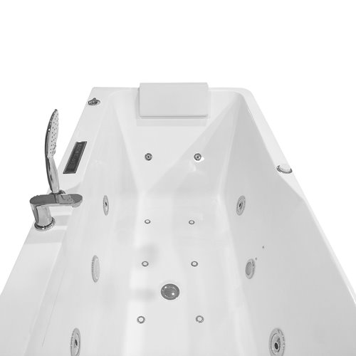 Przyścienna wanna z hydromasażem prostokątna konglomerat 170x80 cm MO-1803AB