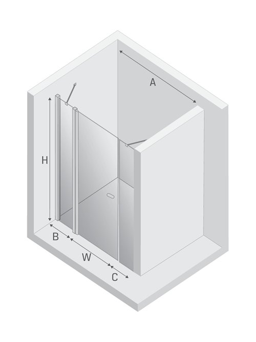 Drzwi prysznicowe uchylne 150 cm D-0175A New Soleo New Trendy
