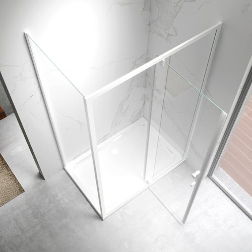 Biała prostokątna kabina prysznicowa 120x90 drzwi uchylne KZ07C