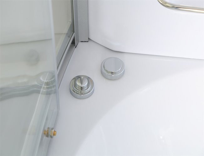 Duża wanno kabina Spa z hydromasażem + sauna parowa 155x155 cm MO-0543