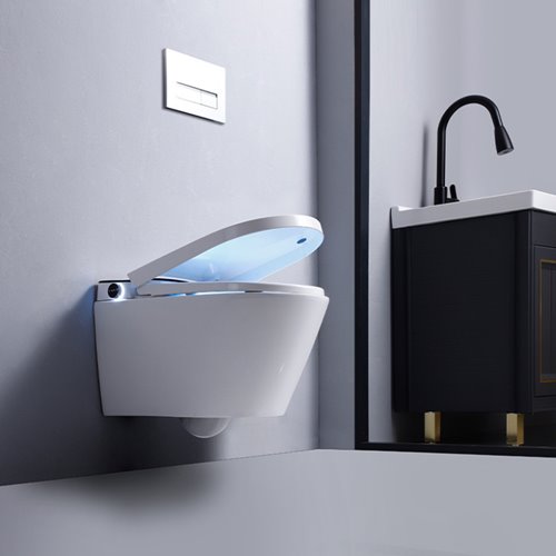 Zestaw podtynkowy wc stelaż + miska automatyczna myjąca przycisk chrom Drop