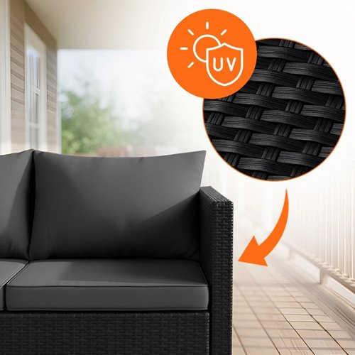 Meble ogrodowe technorattan sofa, stół, dostawka zestaw Volta zdjęcie 16
