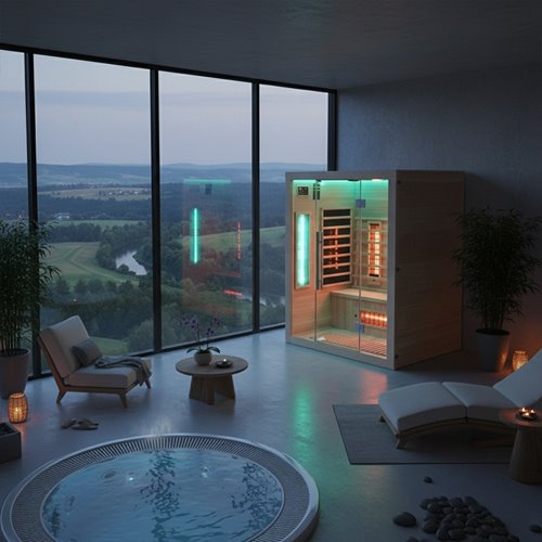 Sauna na podczerwień 4-osobowa 150x120 cm grzejniki kwarcowe i karbonowe Alta3 Infrared