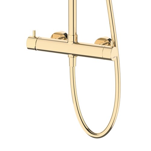 Kolumna prysznicowa w kolorze złotym z deszczownicą okrągła CMN01MGL Lugo Corsan