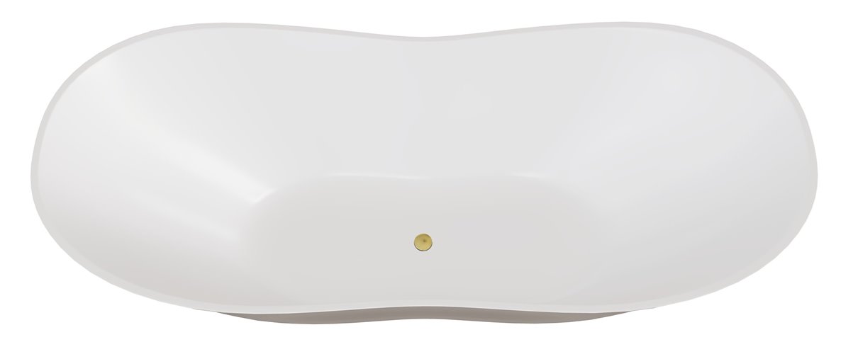 Wanna z konglomeratu czarno-biała 170 cm + klik-klak złoty Viya B&W Besco WMD-170-VWG