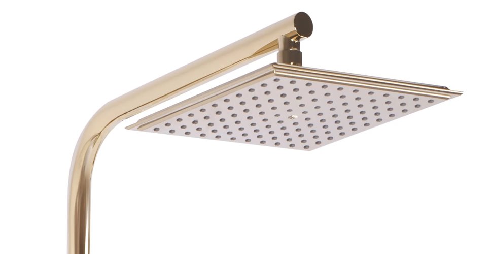 Złoty zestaw prysznicowy z półką Bravo Rea Gold