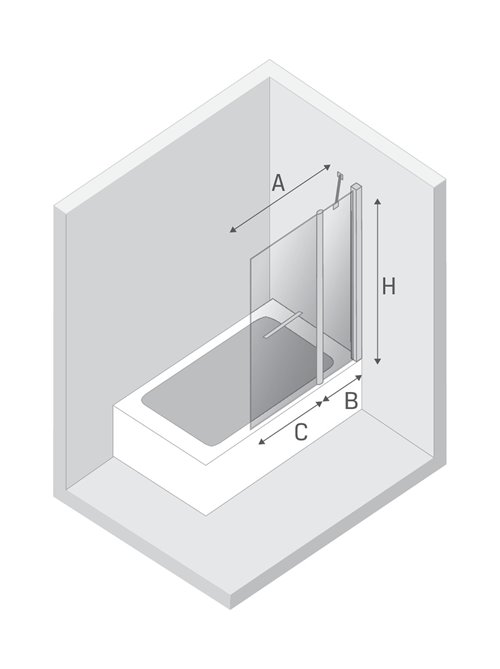 Parawan wannowy ruchomy 120x140 cm New Soleo P-0027