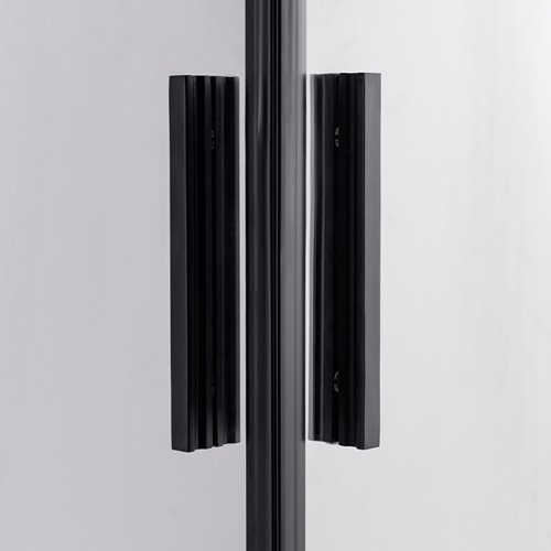 Czarna kabina prysznicowa kwadratowa Super Slim Nova 80x80 drzwi rozsuwane