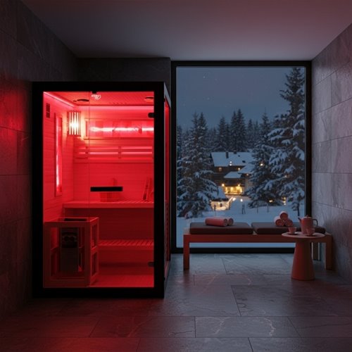 Sauna fińska 2 osobowa wysokotemperaturowa 3,5KW piec Harvia 120x120 cm FORSA1-BL zdjęcie 10