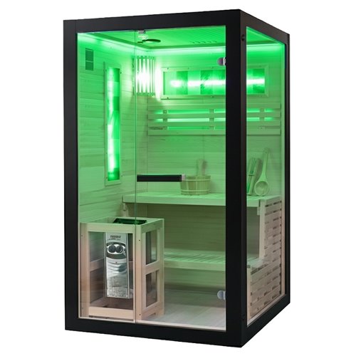 Sauna fińska 2 osobowa wysokotemperaturowa 3,5KW piec Harvia 120x120 cm FORSA1-BL zdjęcie 21