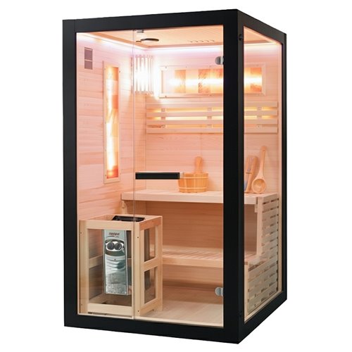 Sauna fińska 2 osobowa wysokotemperaturowa 3,5KW piec Harvia 120x120 cm FORSA1-BL zdjęcie 23