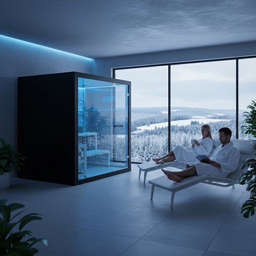 Sauna fińska 2 osobowa wysokotemperaturowa 4,5KW piec Harvia 150x140 cm FORSA2-BL zdjęcie 8