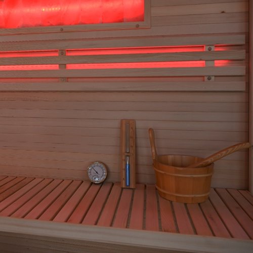 Sauna fińska 2 osobowa wysokotemperaturowa 4,5KW piec Harvia 150x140 cm FORSA2-BL zdjęcie 24