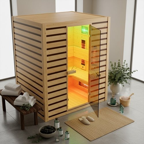 Drewniana sauna do domowego SPA