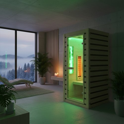 Sauna na podczerwień infrared sucha 2-osobowa 90x90 cm Tromso-1 230V zdjęcie 8